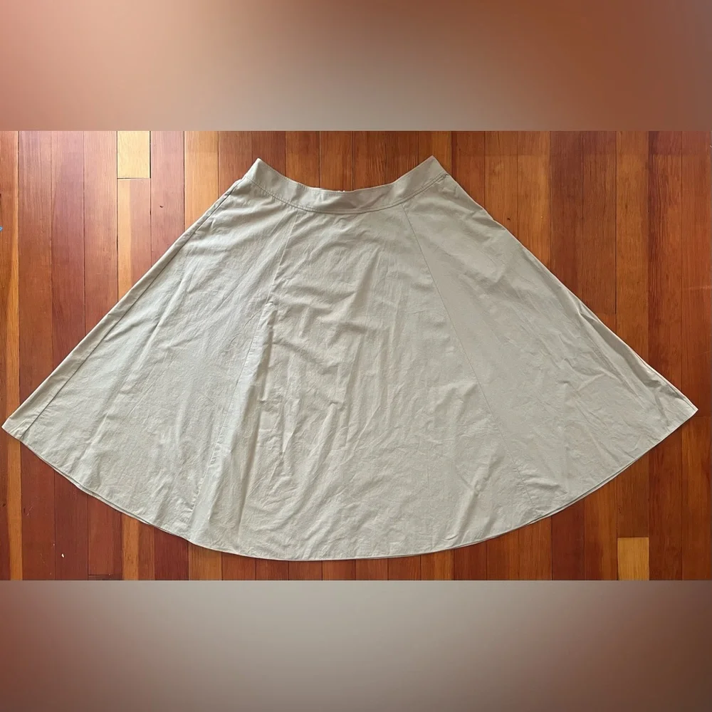 NWOT Madewell Gorgeous Full A-Line 100% Cotton Maxi Skirt in Tan Plus 18W